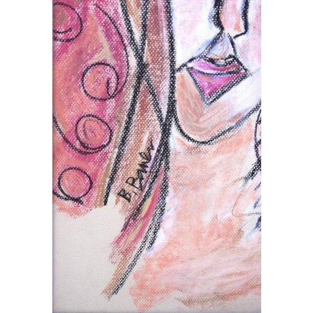 American "Self Portrait of the Artist" Bren Bauer - Contemporary Abstract Oil Pastel Drawing For Sale - Image 3 of 3