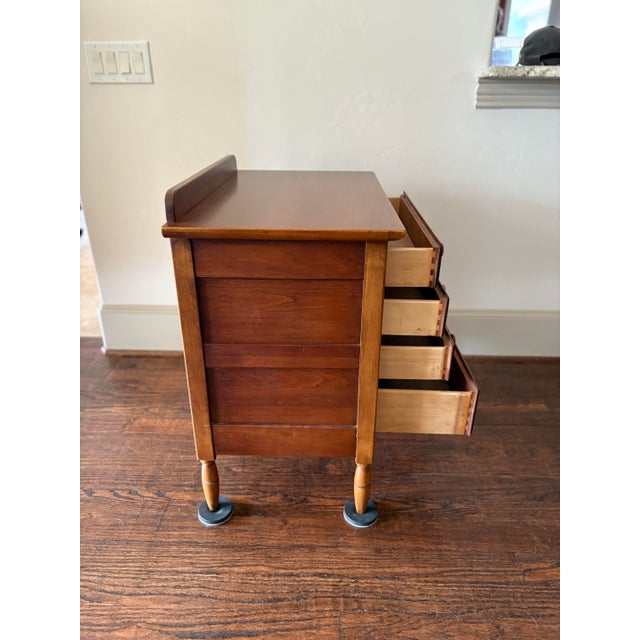 Lexington Furniture 1990s Lexington Cherry Shaker Style 5-Drawer Bedside Chest / Nightstand For Sale - Image 4 of 12