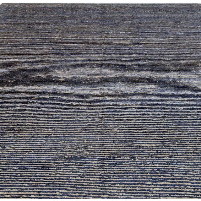 Modern Striped Handmade Hemp and Silk Rug by Doris Leslie Blau For Sale - Image 4 of 7
