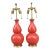 Pair of Christopher Spitzmiller "Aurora" Lamps in Burnt Orange With Gilt Bases For Sale