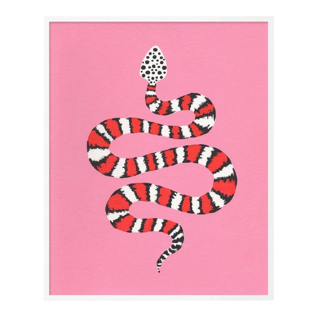 Strawberry Chiffon by Willa Heart in White Frame, Large Art Print For Sale