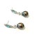 Bochic “Orient” Blue Appetite, Pearls & Topaz Earrings Set 18K Gold & Silver Natural Appetite - 4 carat Natural White...