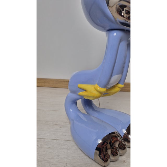 Mauve Vintage Coniglieschio Model Sculpture in Glazed Ceramic by Massimo Giacon for Studio Superego, 1990s For Sale - Image 8 of 14