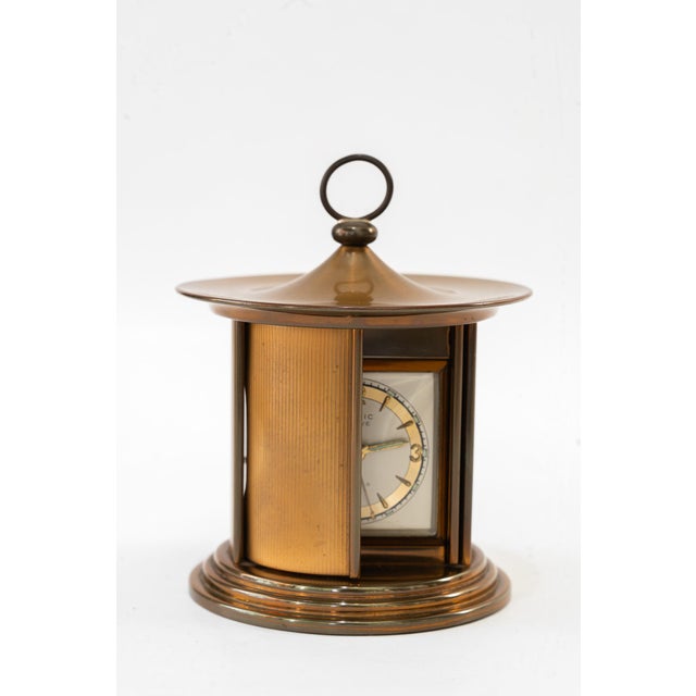 1950s Swiss Watch Table Clock Carmic Geneve 7 Jewels, 1950s For Sale - Image 5 of 16