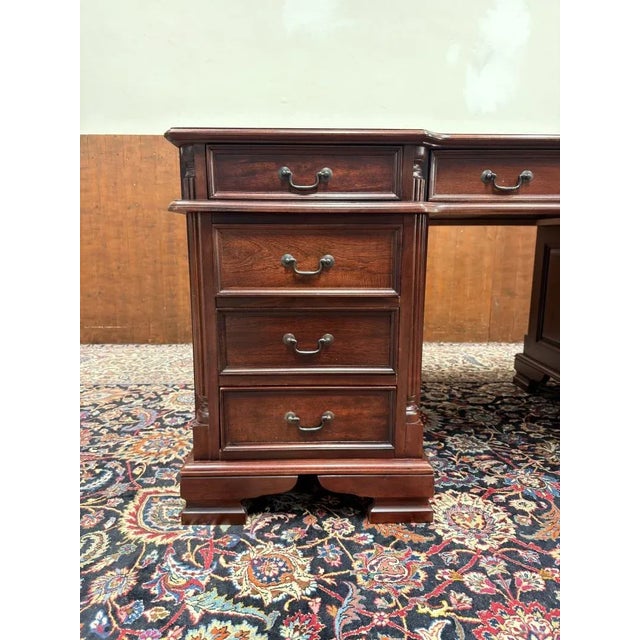 English Chesterfield Partners Desk For Sale - Image 9 of 18