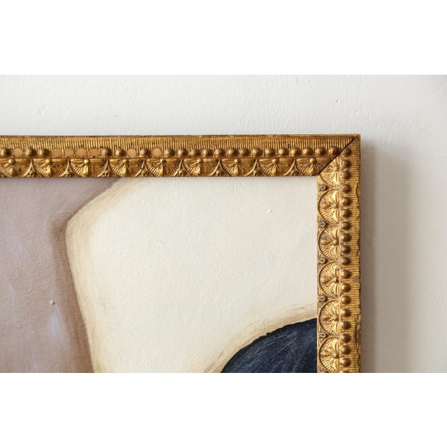Beige Original Framed Abstract Painting in Antique Gold Frame For Sale - Image 8 of 14