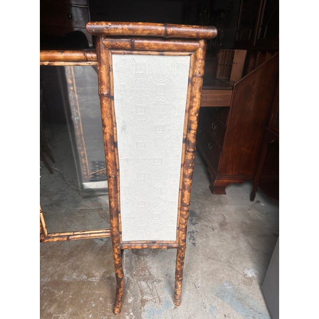 19th Century Tortoise Bamboo 2-Door Glass Front Cabinet For Sale - Image 12 of 14