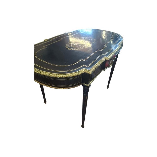 Black Napoleon III Boulle Center Table, 1890 For Sale - Image 8 of 10