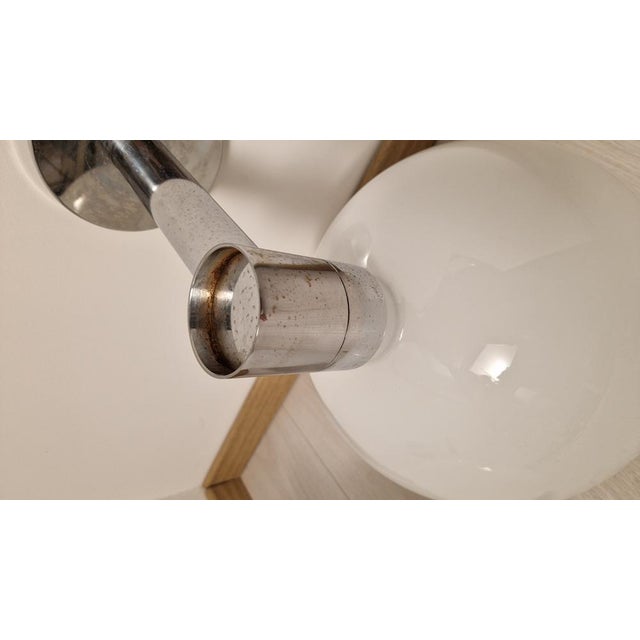 Silver Wall Lamps with Spherical Opal Glass Diffusers by Franco Albini for Sirrah, 1970s, Set of 2 For Sale - Image 8 of 16