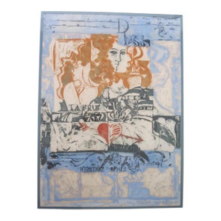 1969 Mid Century Signed Lithograph, Krystyna Smiechowska For Sale