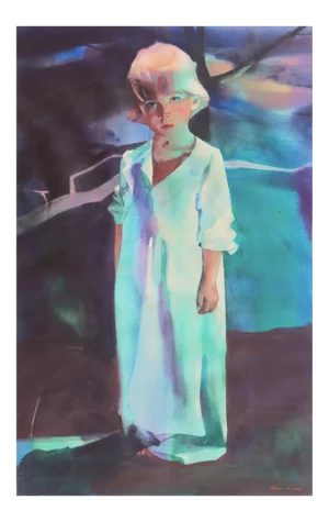 'Abigail, by the Light of the Pool' by Daniel Camp, San Diego Artist, Psychological Portraiture