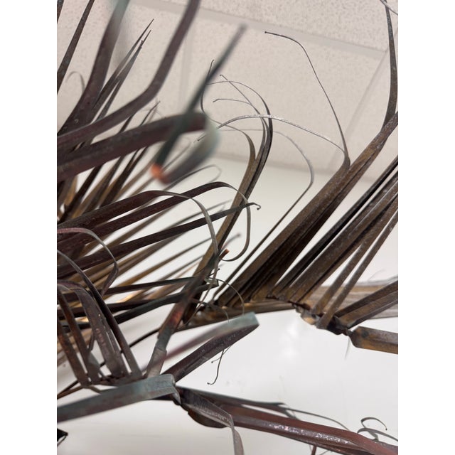 1970s Large 1970s Artist-Made Copper and Brass Palm Tree Wall Sculpture For Sale - Image 5 of 12