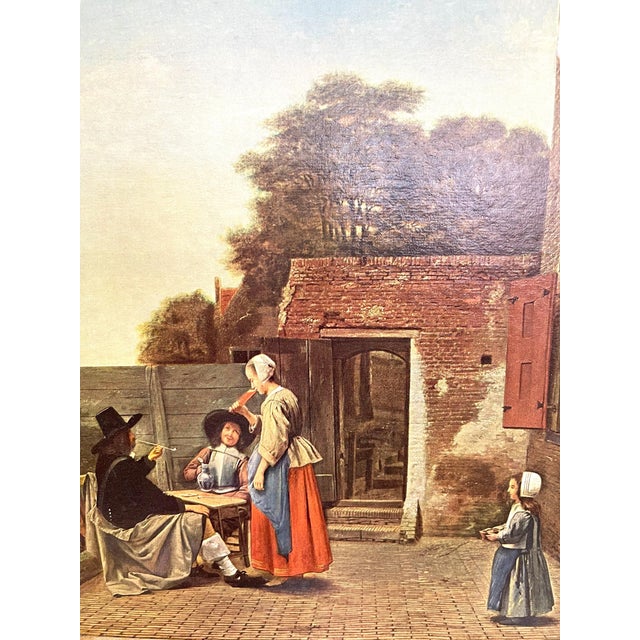 Framed Print Reproduction of a Dutch Courtyard by Pieter De Hooch - Mid-20th Century Custom Frame by Alden L.Howard Jr. For Sale - Image 10 of 11