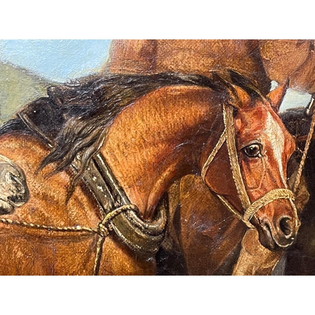 Wood Edward Lloyd of Ellesmere (1818–1901) Victorian Equestrian Oil Painting Travelling to Chester Dated 4 August 1874 For Sale - Image 7 of 18