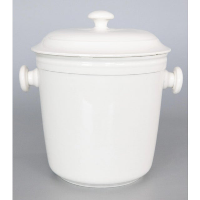 French Country 19th Century French Creil Et Montereau White Ironstone Lidded Ice Bucket For Sale - Image 3 of 10