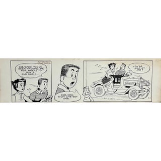 Jerry Walter & Linda Walter, Rare 1950s Original Syndicated Ink Drawing Cartoon Strip Susie Q Smith Comic Art, 1954 For Sale