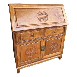 1970s Rosewood Chinoiserie Style Secretary Desk For Sale