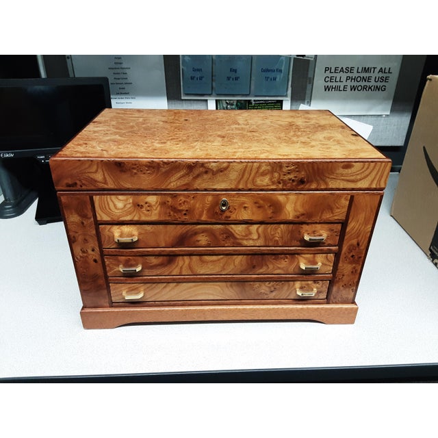 Agresti Italian Burl Briarwood Jewelry Chest For Sale In Philadelphia - Image 6 of 12
