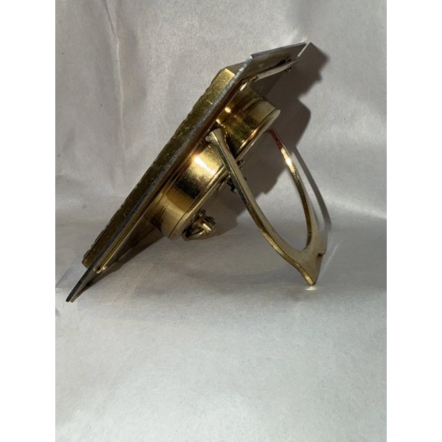 Antique Swiss Art Deco Travel/ Desk Clock With Guilloche Enamel For Sale - Image 4 of 11
