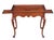 Queen Anne Vintage Queen Anne Style Mahogany Serpentine Gallery Tea Candle Tray Table 30" For Sale - Image 3 of 14
