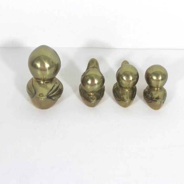Mid Century Brass Duck Mother and Ducklings- Set of 5 For Sale - Image 4 of 9