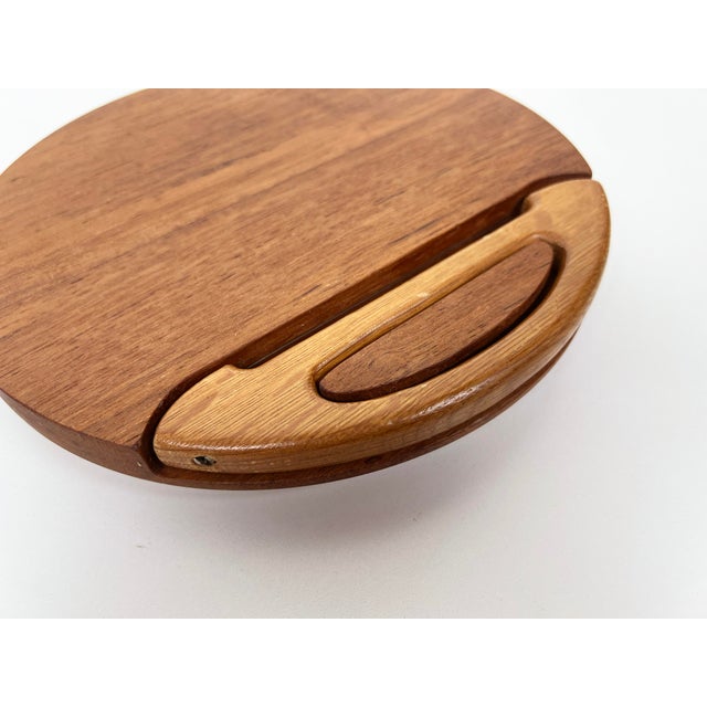 Mid-Century Modern Vintage Dansk Teak Cheese Board With Cheese Knife For Sale - Image 3 of 9