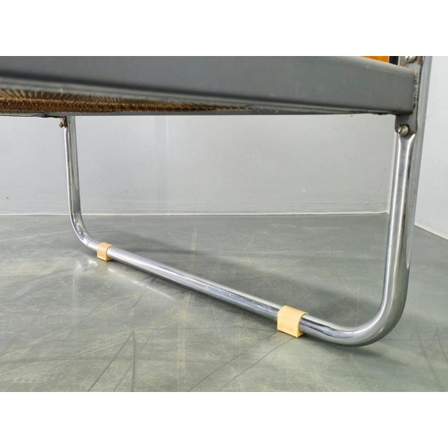 Bauhaus Tubular Steel Bed with Walnut Panels, Czechoslovakia, 1930s For Sale - Image 15 of 17