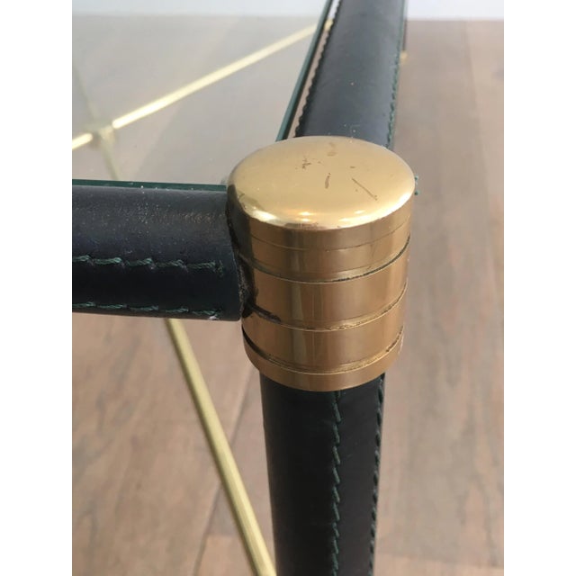 Jacques Adnet In the Style of Jacques Adnet, Rectangular Brass and Black Lacquered Coffee For Sale - Image 4 of 13