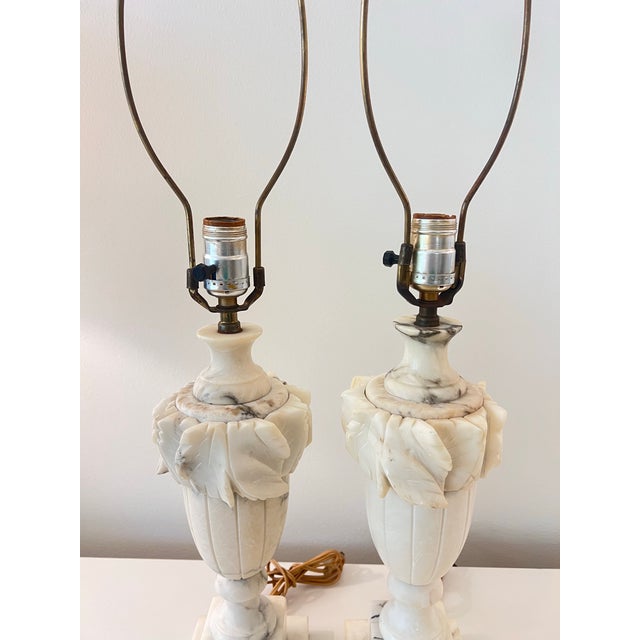 Antique Marble Lamps - a Pair For Sale - Image 9 of 12