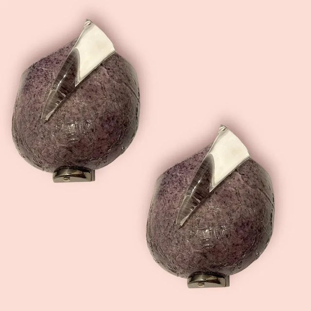 Gray Murano Glass Sconces by Mila Schon for Arte Vetri, Italy, 1980s, Set of 2 For Sale - Image 8 of 10