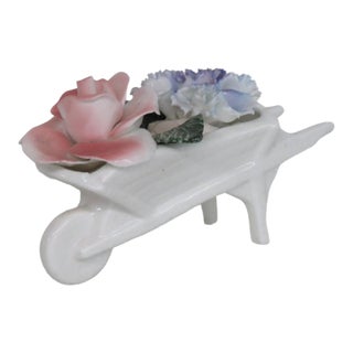 Cotswold Florals English Bone China Wheelbarrow of Flowers Figurine 5159b For Sale