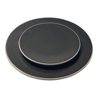 1980s Vignelli for Sasaki Colorstone Plates in Black- 22 Pieces For Sale