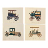 Set of 4 Antique Car Lithographs For Sale