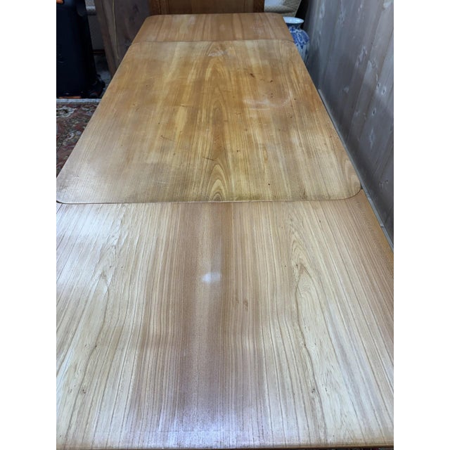 Wood Table with Extensions in Elm, 1950s-1960s For Sale - Image 7 of 10