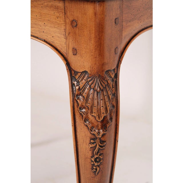 Wood Antique Louis XV Style Provincial Walnut Side / Writing Table For Sale - Image 7 of 13