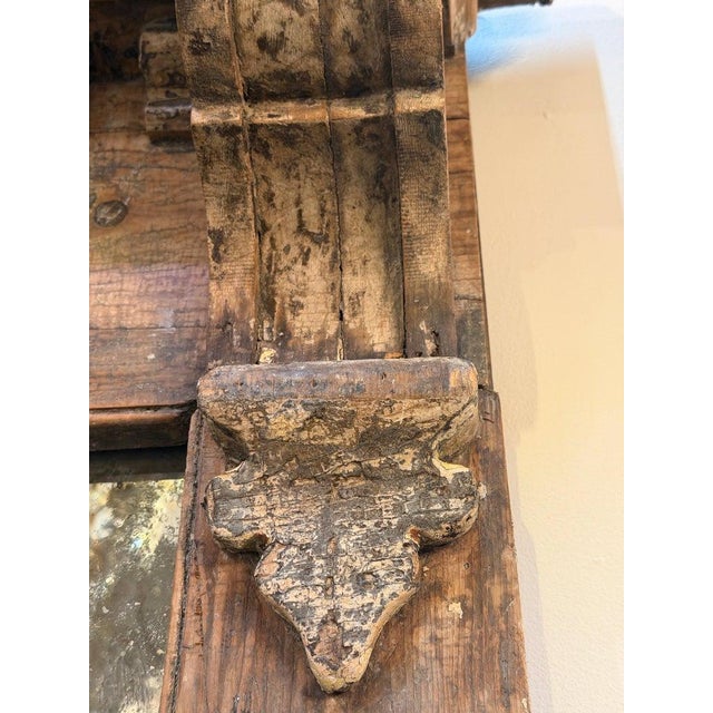 Neoclassical Pier Mirror, Distressed Wood, Circa 1880s For Sale - Image 4 of 18