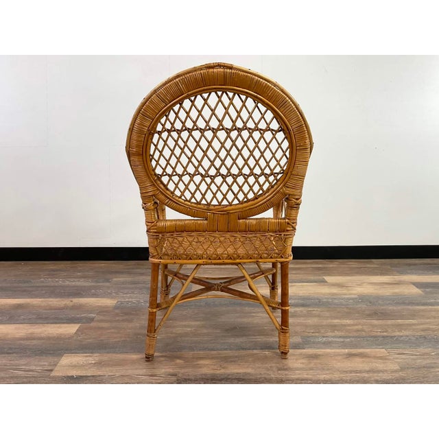 Vintage Bamboo and Rattan Armchairs, Set of 4 For Sale - Image 10 of 12