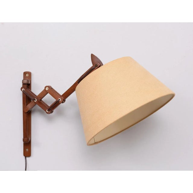 Teak Scissor Wall Lamp, the Netherlands, 1960s For Sale - Image 11 of 11