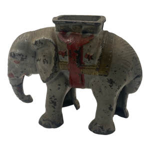 Vintage Cast Iron Circus Elephant Bank