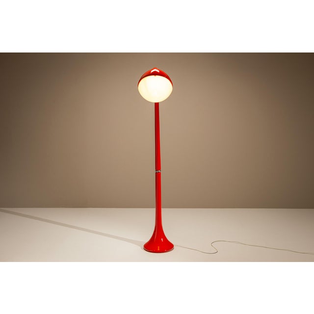 Guzzini DL5 Lampione Floor Lamp in Red by Fabio Lenci for Guzzini, Italy, 1971 For Sale - Image 4 of 11