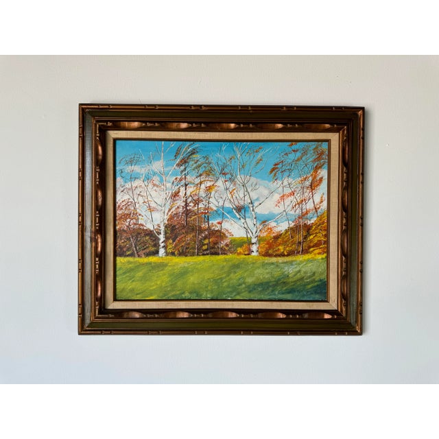 Impressionist 1980's Vintage Impressionist Autumn Landscape Oil Painting, Framed For Sale - Image 3 of 10