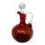 Antique Victorian Amberina Glass Coinspot Cruet Applied Handle Polished Pontil For Sale