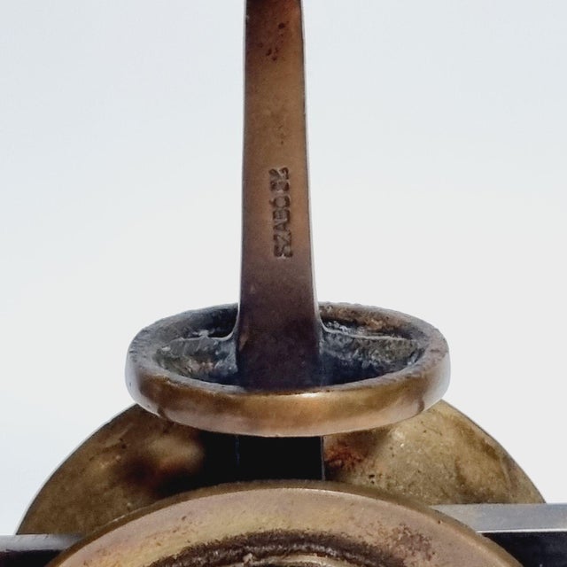 Copper Brass Candleholder attributed to Gyula Szabó, 1970s For Sale - Image 8 of 14