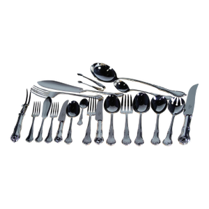 New Silver Flatware Set for 12- 119 Pieces Chesterfield Pattern Sheffield Finest Complete Set