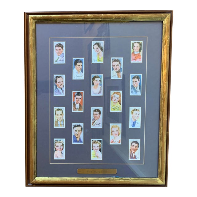 1930s Vintage Players Cigarette Cards in Glass Frame For Sale