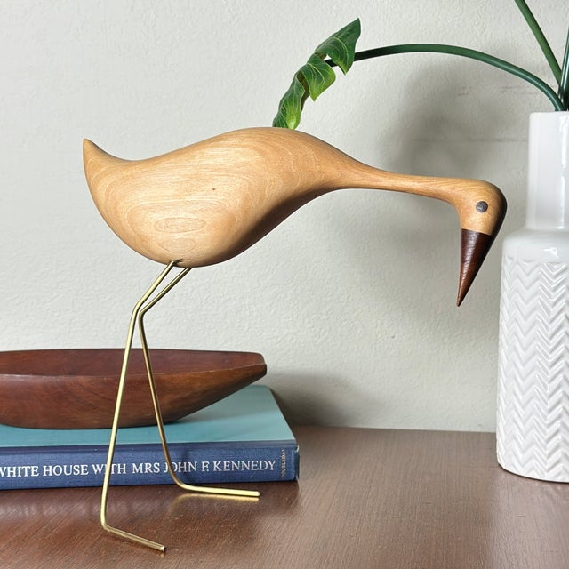 An original handcrafted wood bird sculpture by Arkansas artist and furniture maker Paul Milholland of Milwerk. Created in...