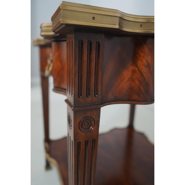 Pair Theodore Alexander 5005-392 Mahogany 1 Drawer Lamp Tables For Sale - Image 16 of 18