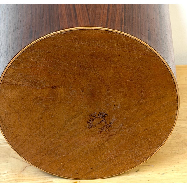 Wood Oversized Swedish Modern Figured Rosewood Wastebasket Sweden, circa 1960s For Sale - Image 7 of 16