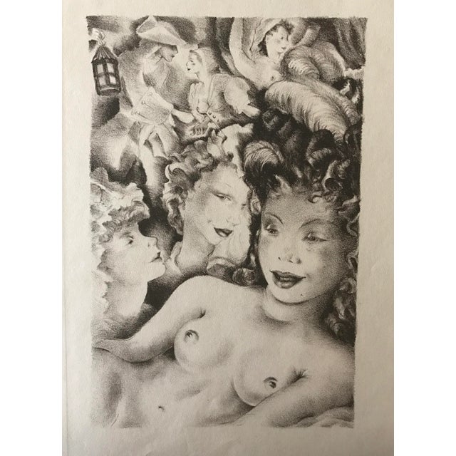 Marietta Lydis original lithograph drawn on the stone by Lydis and printed in Paris by F. Mourlot. An illustration for...