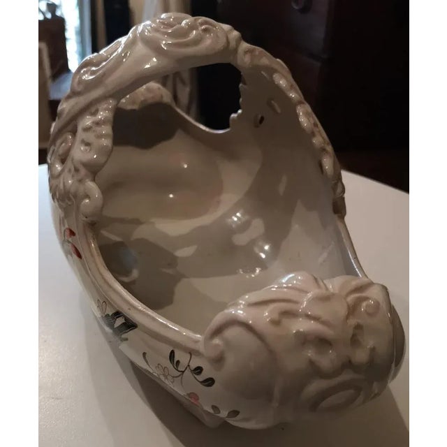 Ceramic Handpainted Ceramic Vase or Planter by Emile Galle, France, 1890s For Sale - Image 7 of 8